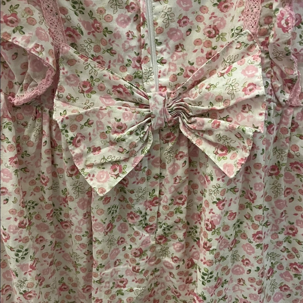 American Girl X LoveShackFancy Occasion Dress Floral Size 12 Ruffle Bow - Picture 6 of 10